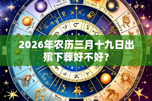 2026年农历三月十九日出殡下葬好不好？