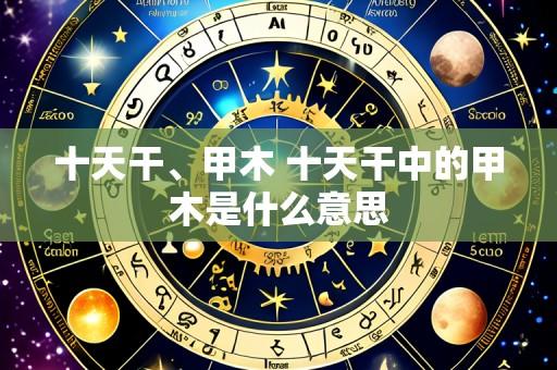 十天干、甲木 十天干中的甲木是什么意思