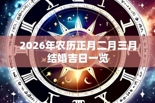 2026年农历正月二月三月结婚吉日一览