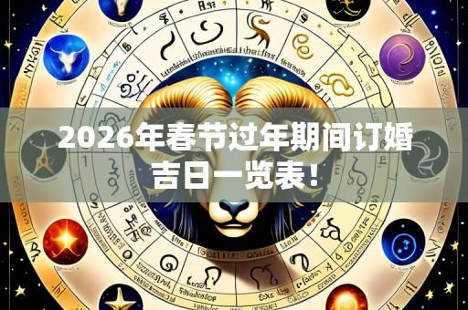 2026年春节过年期间订婚吉日一览表!