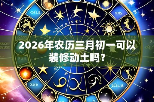 2026年农历三月初一可以装修动土吗?