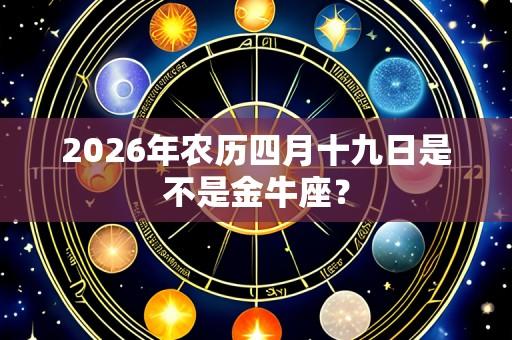 2026年农历四月十九日是不是金牛座?