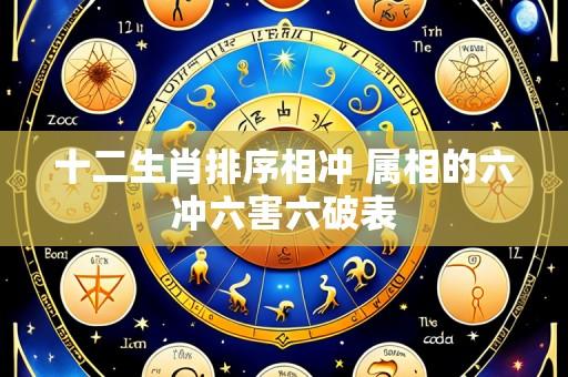 十二生肖排序相冲 属相的六冲六害六破表