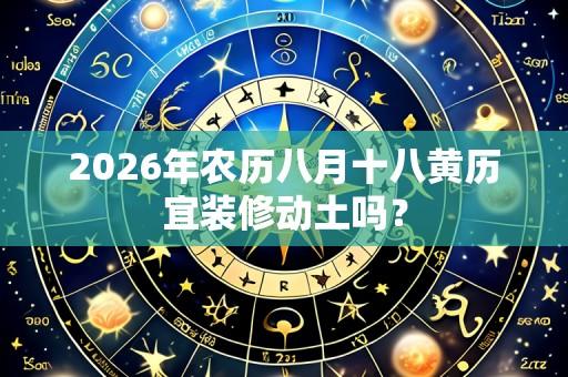 2026年农历八月十八黄历宜装修动土吗?