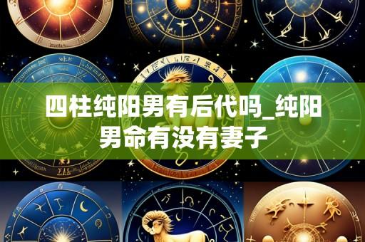 四柱纯阳男有后代吗_纯阳男命有没有妻子