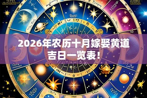 2026年农历十月嫁娶黄道吉日一览表!