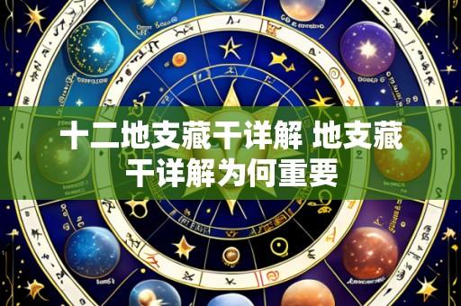 十二地支藏干详解 地支藏干详解为何重要