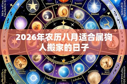 2026年农历八月适合属狗人搬家的日子
