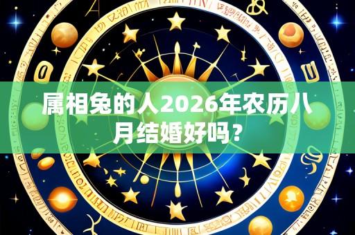 属相兔的人2026年农历八月结婚好吗?