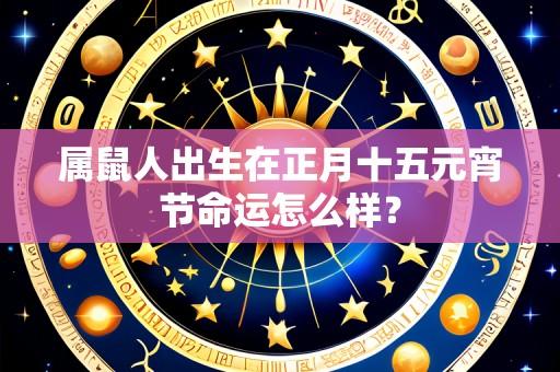 属鼠人出生在正月十五元宵节命运怎么样?