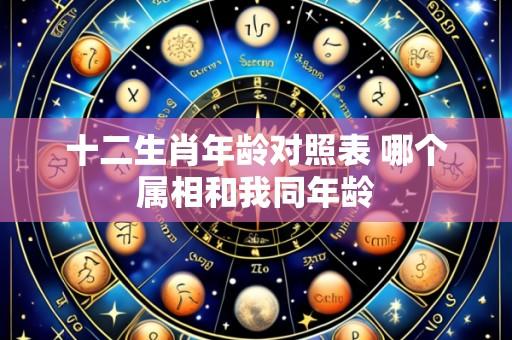 十二生肖年龄对照表 哪个属相和我同年龄