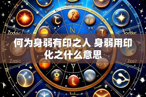 何为身弱有印之人 身弱用印化之什么意思
