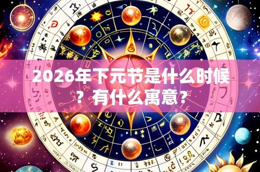 2026年下元节是什么时候？有什么寓意？