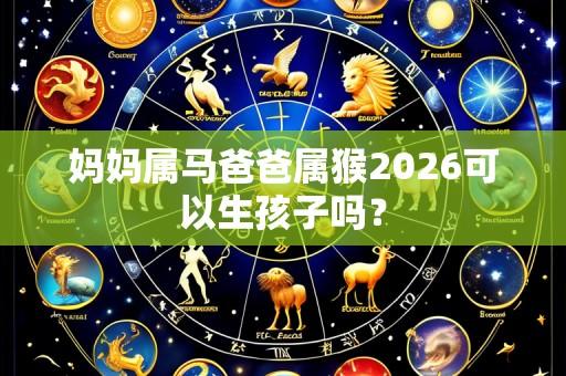妈妈属马爸爸属猴2026可以生孩子吗?
