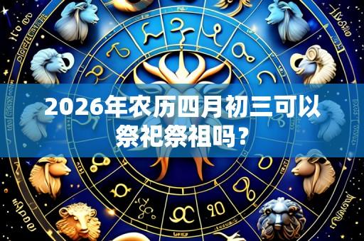 2026年农历四月初三可以祭祀祭祖吗?