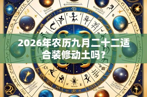 2026年农历九月二十二适合装修动土吗?
