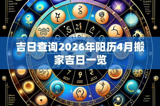 吉日查询2026年阳历4月搬家吉日一览