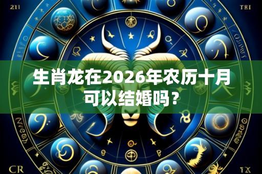 生肖龙在2026年农历十月可以结婚吗?