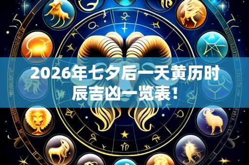 2026年七夕后一天黄历时辰吉凶一览表！