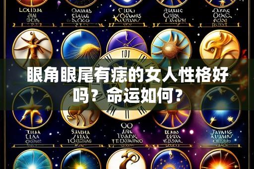 眼角眼尾有痣的女人性格好吗?命运如何?