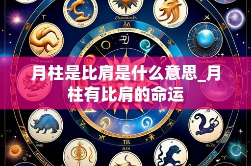 月柱是比肩是什么意思_月柱有比肩的命运