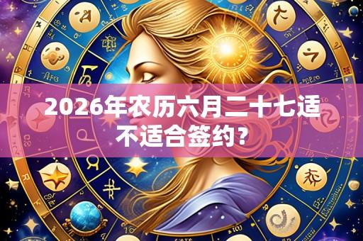 2026年农历六月二十七适不适合签约?