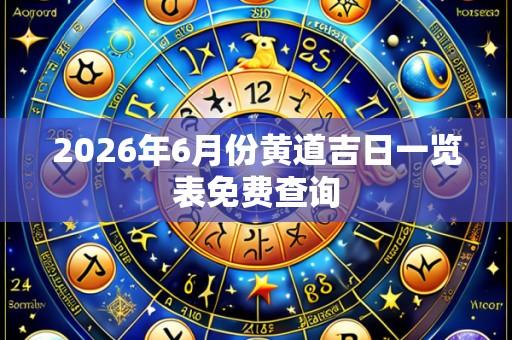 2026年6月份黄道吉日一览表免费查询