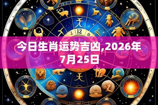 今日生肖运势吉凶,2026年7月25日