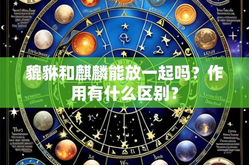 貔貅和麒麟能放一起吗?作用有什么区别?
