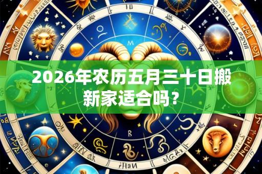 2026年农历五月三十日搬新家适合吗?