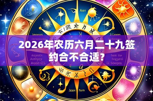2026年农历六月二十九签约合不合适?