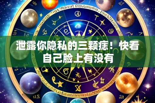 泄露你隐私的三颗痣!快看自己脸上有没有