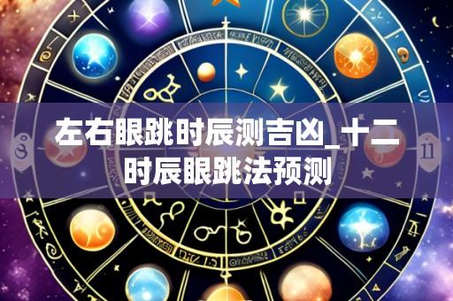 左右眼跳时辰测吉凶_十二时辰眼跳法预测