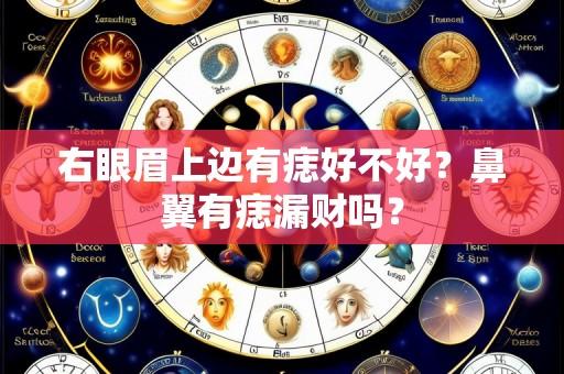 右眼眉上边有痣好不好？鼻翼有痣漏财吗？