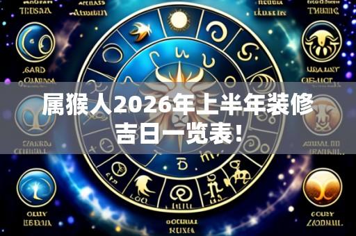 属猴人2026年上半年装修吉日一览表！