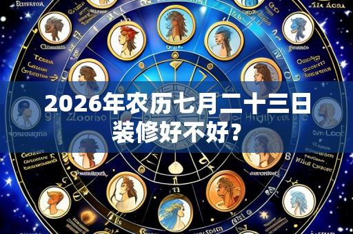 2026年农历七月二十三日装修好不好？
