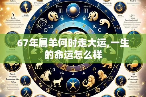 67年属羊何时走大运,一生的命运怎么样
