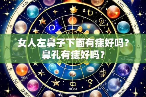 女人左鼻子下面有痣好吗?鼻孔有痣好吗?