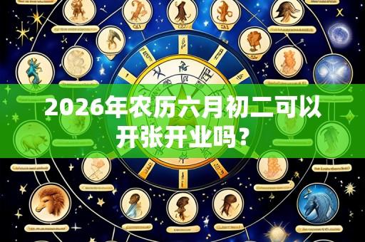 2026年农历六月初二可以开张开业吗?