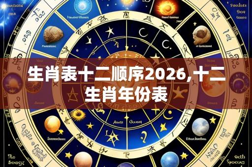 生肖表十二顺序2026,十二生肖年份表