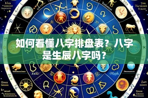 如何看懂八字排盘表?八字是生辰八字吗?