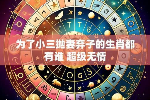 为了小三抛妻弃子的生肖都有谁 超级无情
