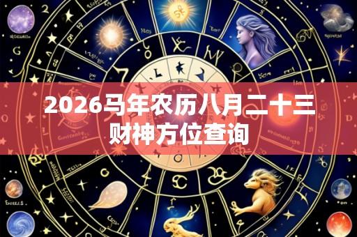2026马年农历八月二十三财神方位查询