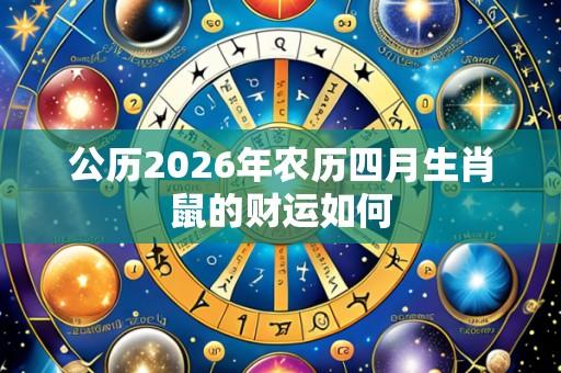 公历2026年农历四月生肖鼠的财运如何
