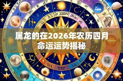 属龙的在2026年农历四月命运运势揭秘