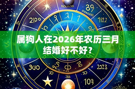 属狗人在2026年农历三月结婚好不好?