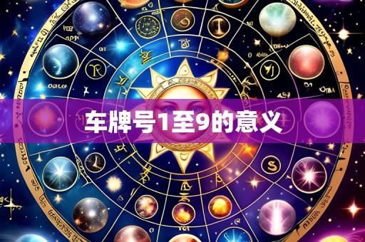 车牌号1至9的意义