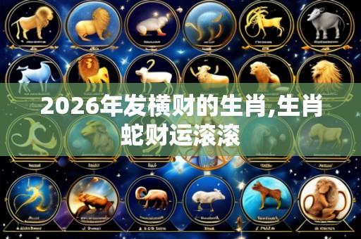 2026年发横财的生肖,生肖蛇财运滚滚