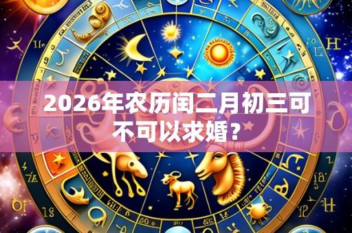 2026年农历闰二月初三可不可以求婚?