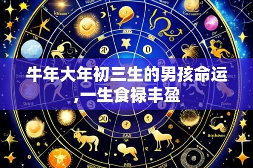 牛年大年初三生的男孩命运,一生食禄丰盈